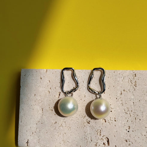 Edison Pearl Drop Silver Earrings